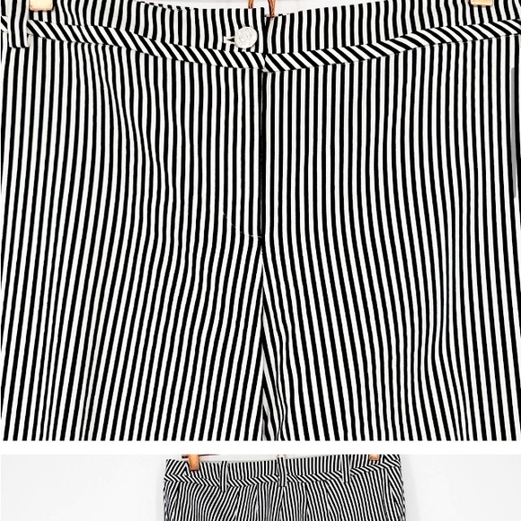 St John Black White Striped Pants Size 8 - - Picture 4 of 8